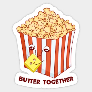 Butter Together Kawaii Popcorn Butter Sticker